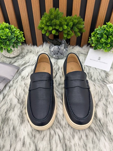 Мужские кожаные лоферы Brunello Cucinelli   