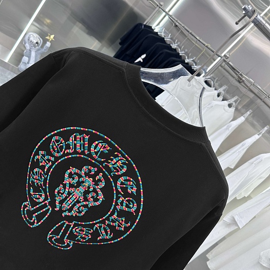 Чёрная оверсайз футболка Chrome Hearts Premium   