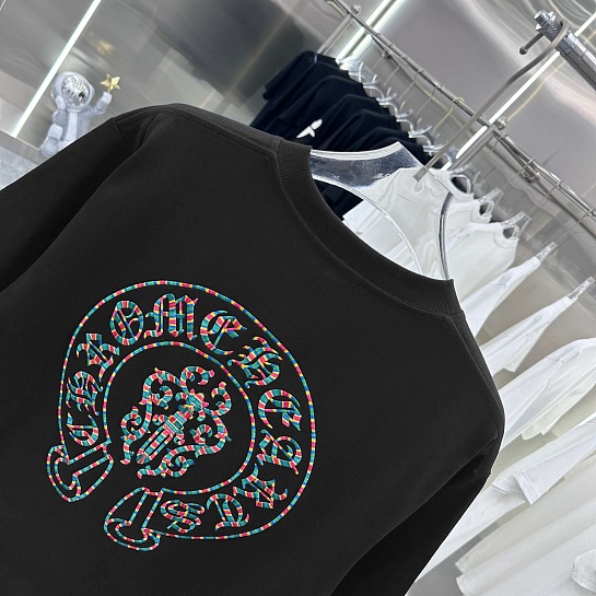 Чёрная оверсайз футболка Chrome Hearts Premium