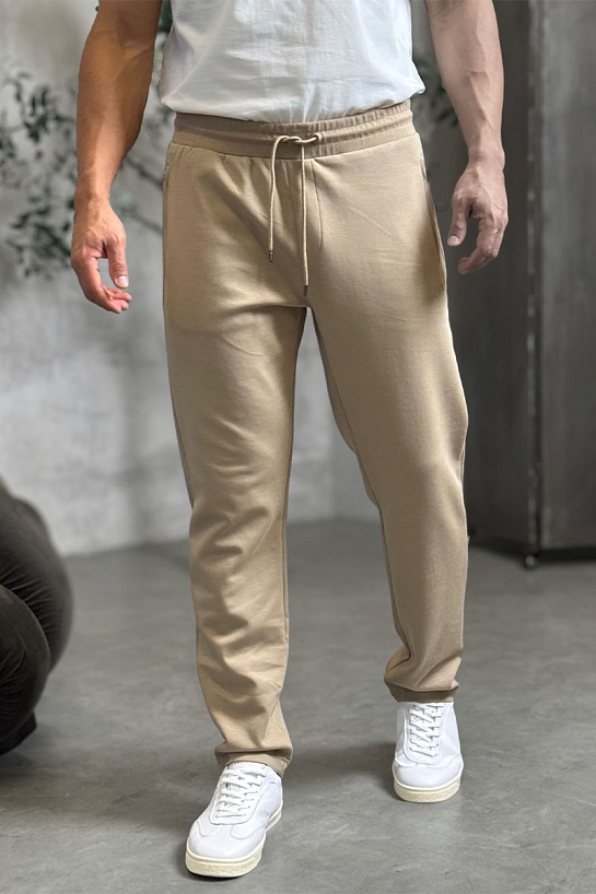 Бежевые спортивные штаны Brioni B-еmbroidery