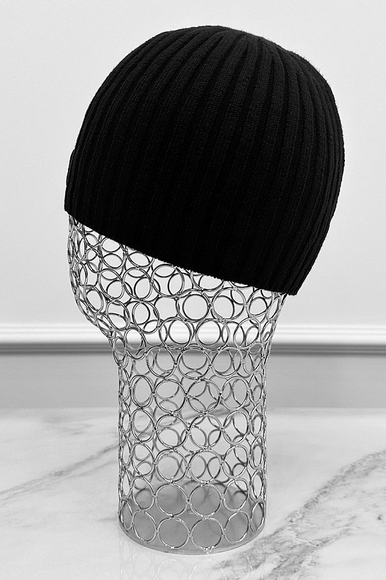 Мужская чёрная шапка Paul & Shark logo-patch