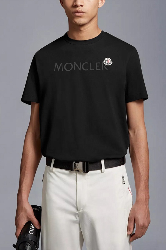 Футболка чёрного цвета Moncler logo-print