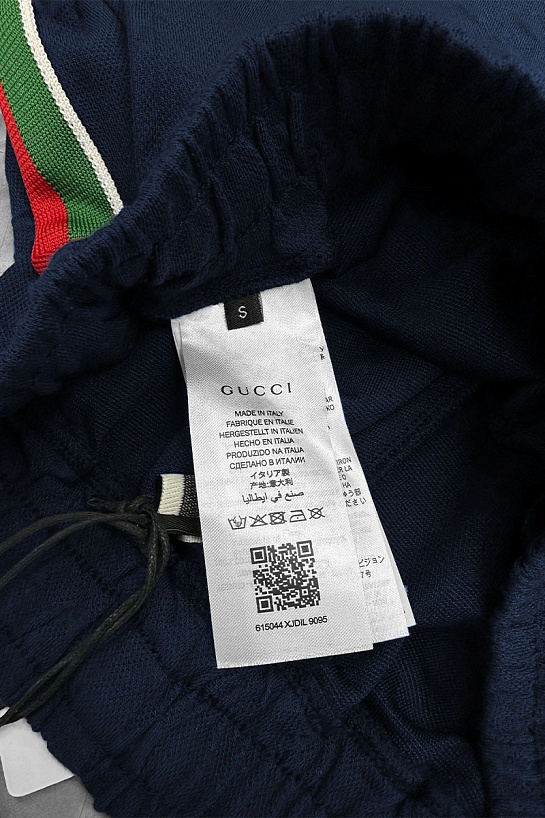 Брендовые мужские шорты Gucci тёмно-синего цвета