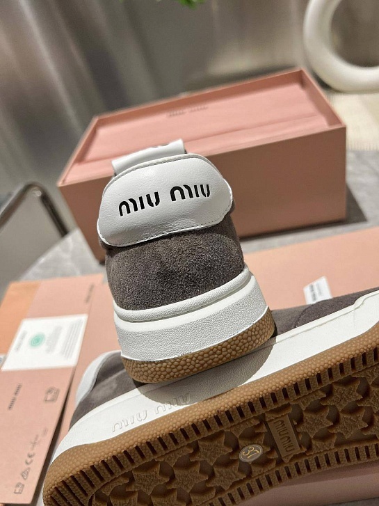 Женские замшевые кроссовки MIU MIU Premium - Grey