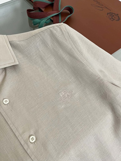 Мужская бежевая рубашка Loro Piana premium   