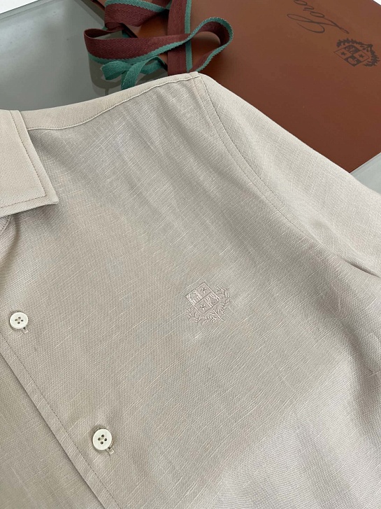 Мужская бежевая рубашка Loro Piana premium