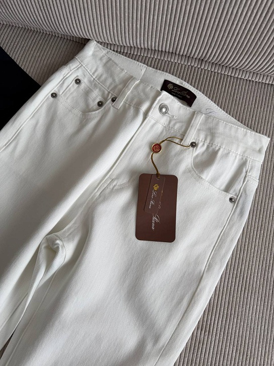 Белые женские джинсы клёш Loro Piana premium