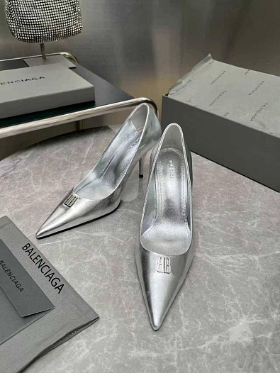Женские кожаные туфли на каблуке Balenciaga premium   