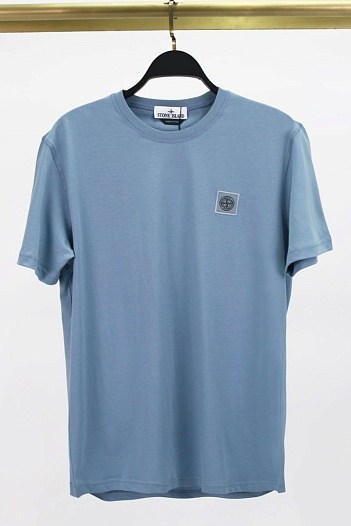 Мужская футболка голубого цвета Stone Island compass badge   