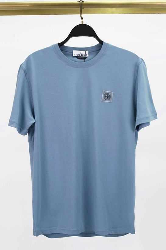 Мужская футболка голубого цвета Stone Island compass badge
