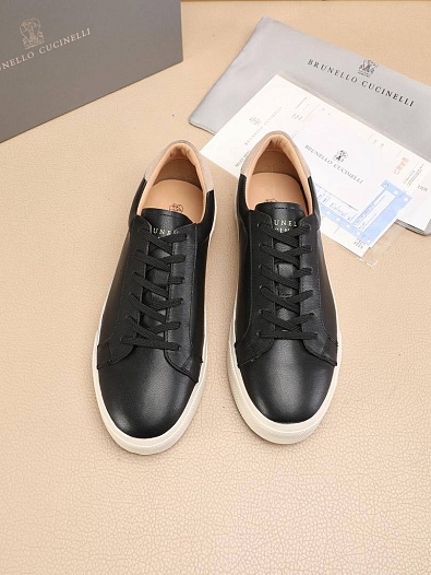 Мужские кожаные кроссовки Brunello Cucinelli   