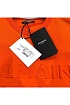 Оранжевая футболка Balmain Paris embossed-logo