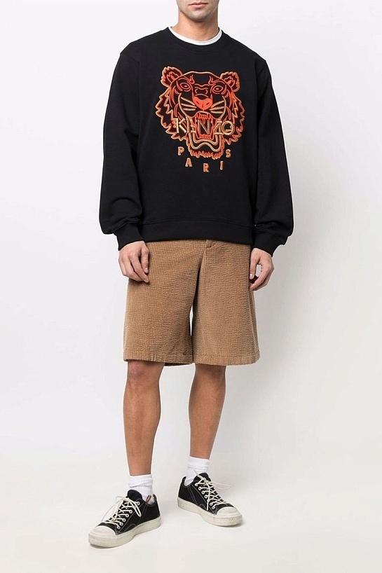Чёрный мужской свитшот Kenzo Tiger Head embroidered