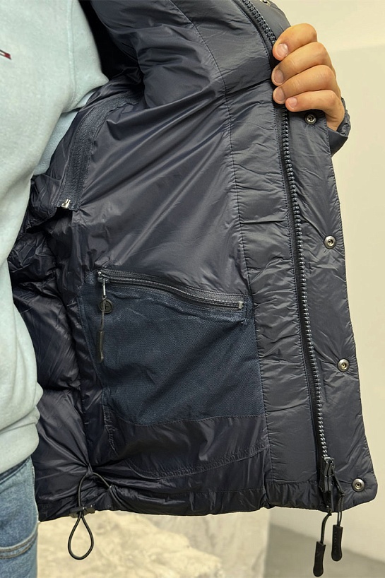 Синяя куртка со съёмными рукавами Burberry London England logo-patch