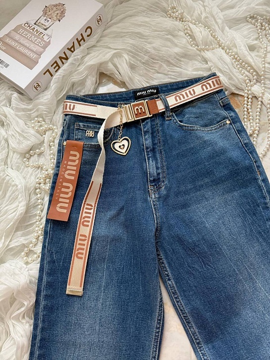Женские джинсы MIU MIU синего цвета