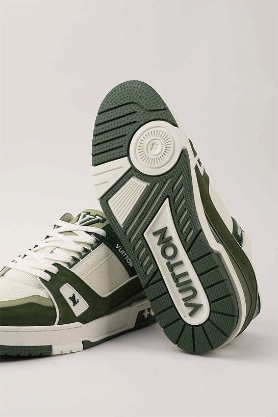 Кожаные кроссовки Louis Vuitton Trainer - White / Green