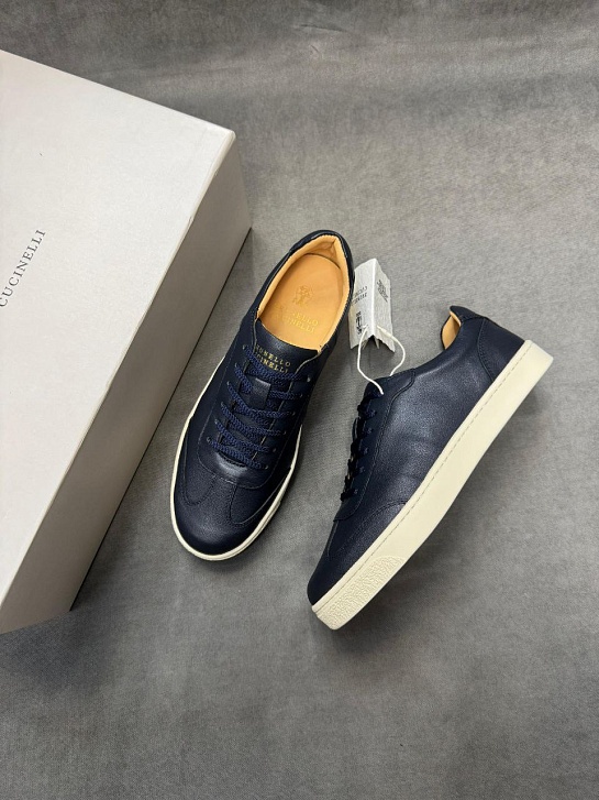 Мужские кожаные кроссовки Brunello Cucinelli