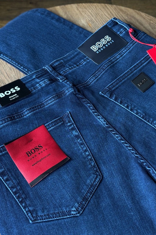 Мужские тёмно-синие джинсы Hugo Boss slim fit