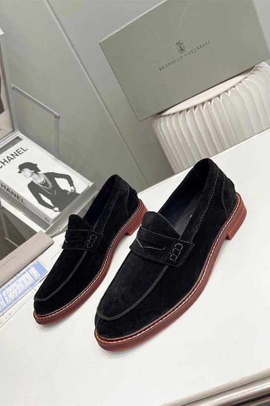 Замшевые лоферы Brunello Cucinelli unlined - Black