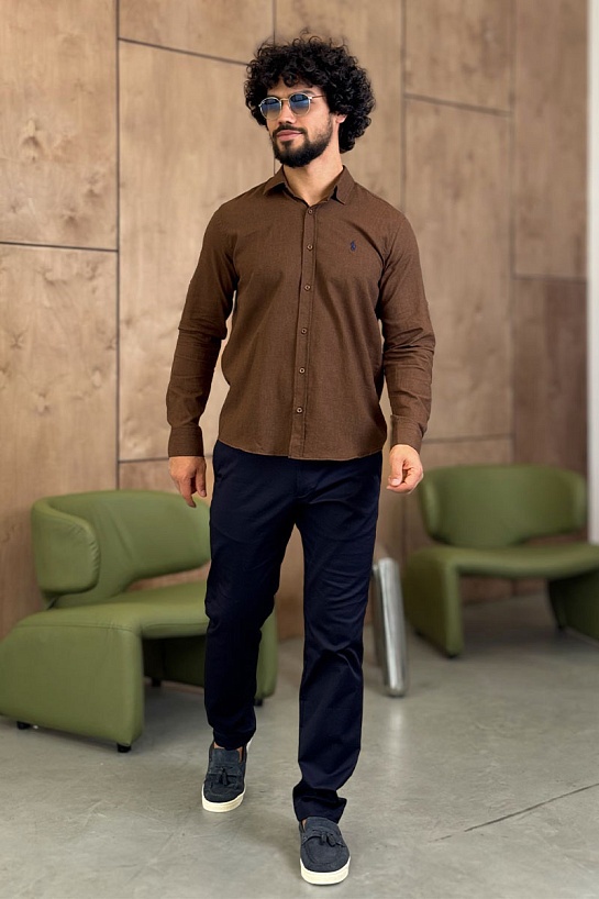 Мужская рубашка Роlо Ralрh Lаurеn коричневого цвета