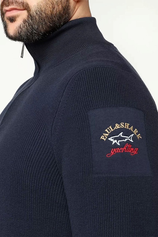 Мужской тёмно-синий джемпер Paul & Shark zip-up