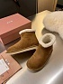 Женские ботинки с мехом MIU MIU premium - Chestnut
