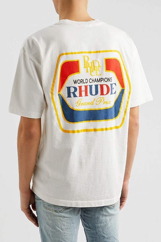 Белая оверсайз футболка Rhude Hopps