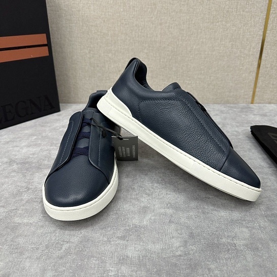 Мужские кроссовки Ermenegildo Zegna Triple Stitch Leather - Navy