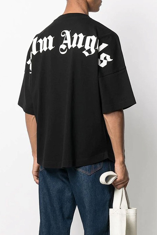 Черная оверсайз футболка Palm Angels logo-print