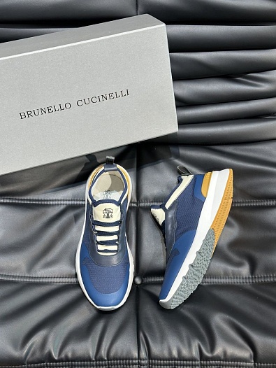 Комбинированные кроссовки Brunello Cucinelli panelled-design - Blue   