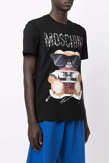 Мужская футболка Moschino "Teddy" - Black   