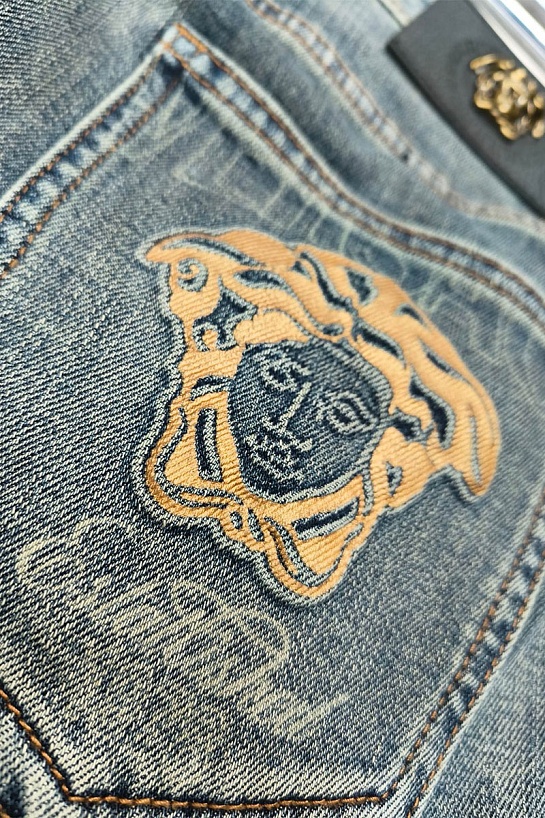 Мужские синие джинсы Versace Premium