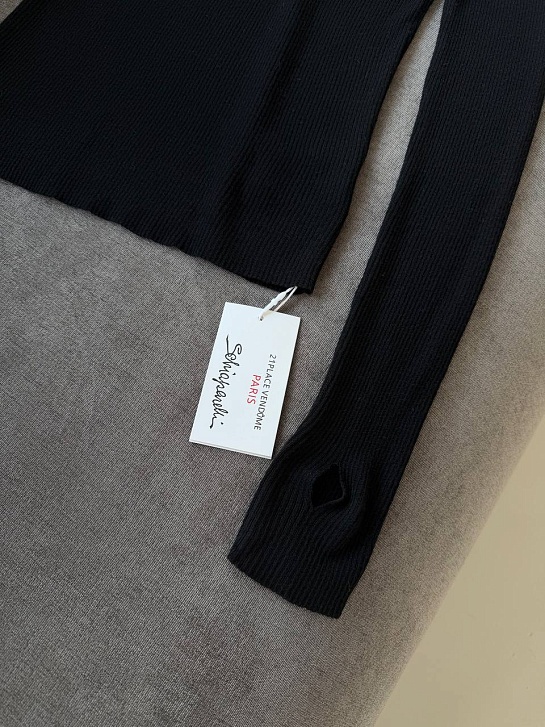 Женский трикотажный лонгслив Schiaparelli premium - Black