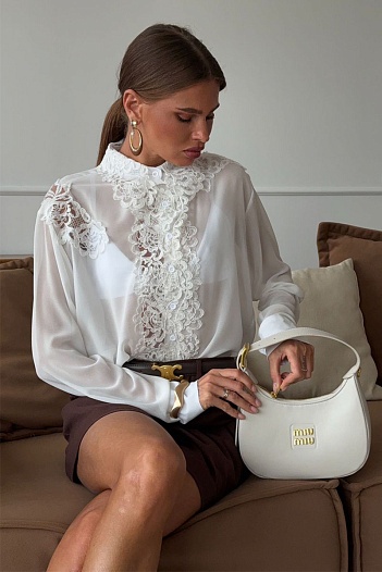Женская блузка MIU MIU белого цвета   