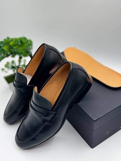 Чёрные кожаные лоферы Zegna   