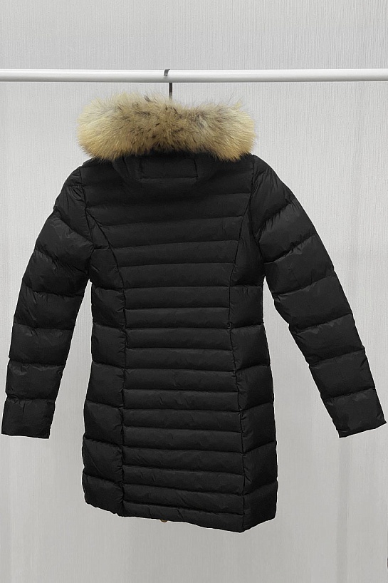 Женская брендовая парка Moncler чёрного цвета