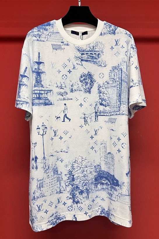 Белая футболка Louis Vuitton Monogram City Walk print