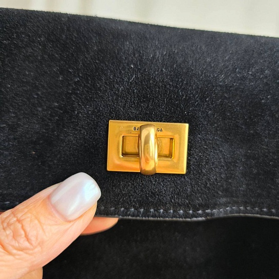 Замшевая сумка Balenciaga Rodeo 28x20 см - Black