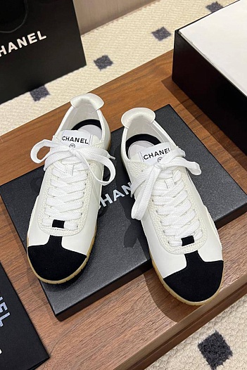 Женские кожаные кроссовки Chanel premium   