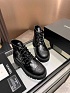 Женские кожаные ботинки Chanel premium - Black