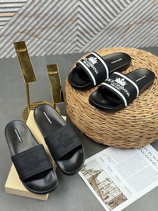 Мужские шлёпанцы Dolce & Gabbana crown logo