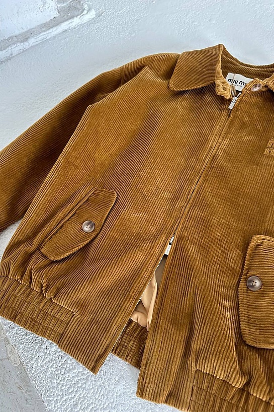 Женский вельветовый бомбер MIU MIU