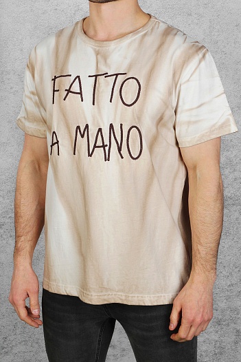 Оверсайз футболка Dolce&Gabbana "Fatto A Mano" - Beige   