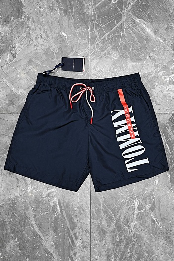 Мужские тёмно-синие шорты Tommy Hilfiger logo-print   