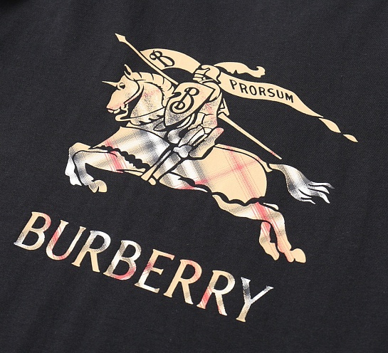 Мужская чёрная футболка Burberry Equestrian Knight