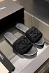 Женские кожаные шлёпанцы Chanel premium