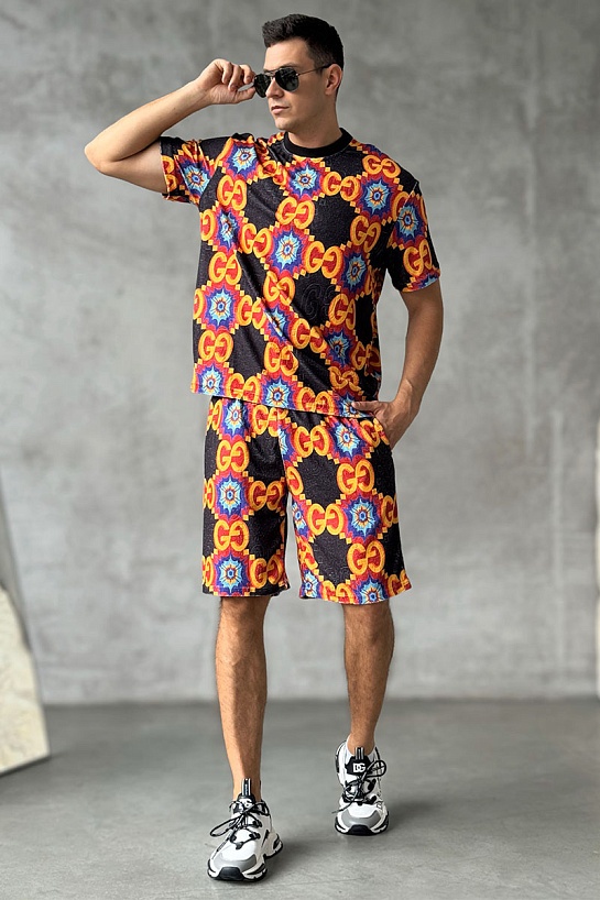 Брендовые мужские шорты Gucci GG logo all-over