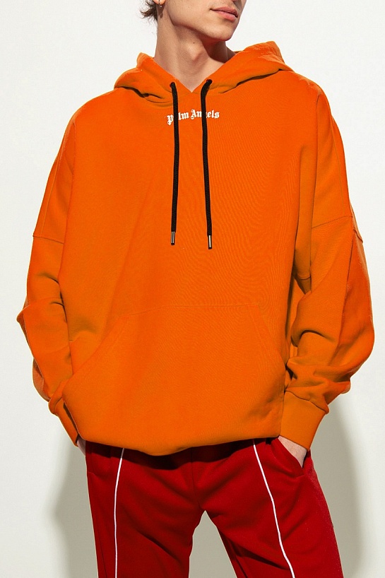 Оранжевое оверсайз худи Palm Angels Classic logo-print