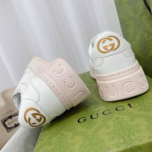 Женские кроссовки Gucci GG Chunky B - White / Pink   