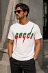 Белая оверсайз футболка Gucci Blade print